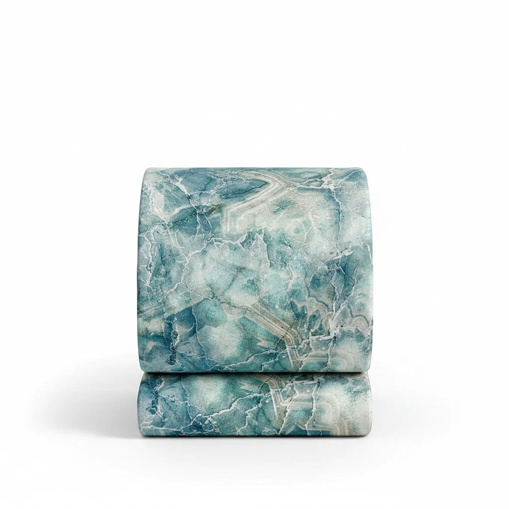 Carmon's Quilt Shop Northcott Smooth Sailing marble pattern wide backing cotton fabric in teal, blue, and white.