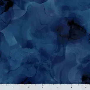 Carmon's Quilt Shop Aura 108 inch midnight blue watercolor blender cotton fabric for quilting and backing