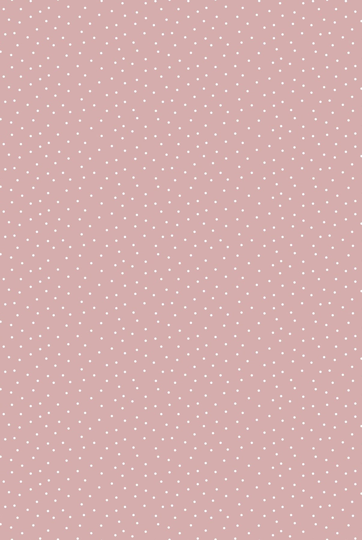Carmon's Quilt Shop Figo Nest collection dusty pink cotton fabric with small white polka dot pattern