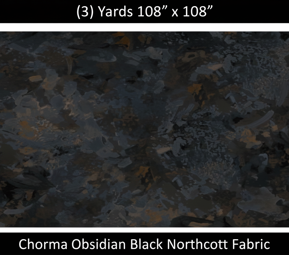 Carmon's Quilt Shop Chroma Obsidian black 108-inch wide cotton quilting fabric with a textured blender design.