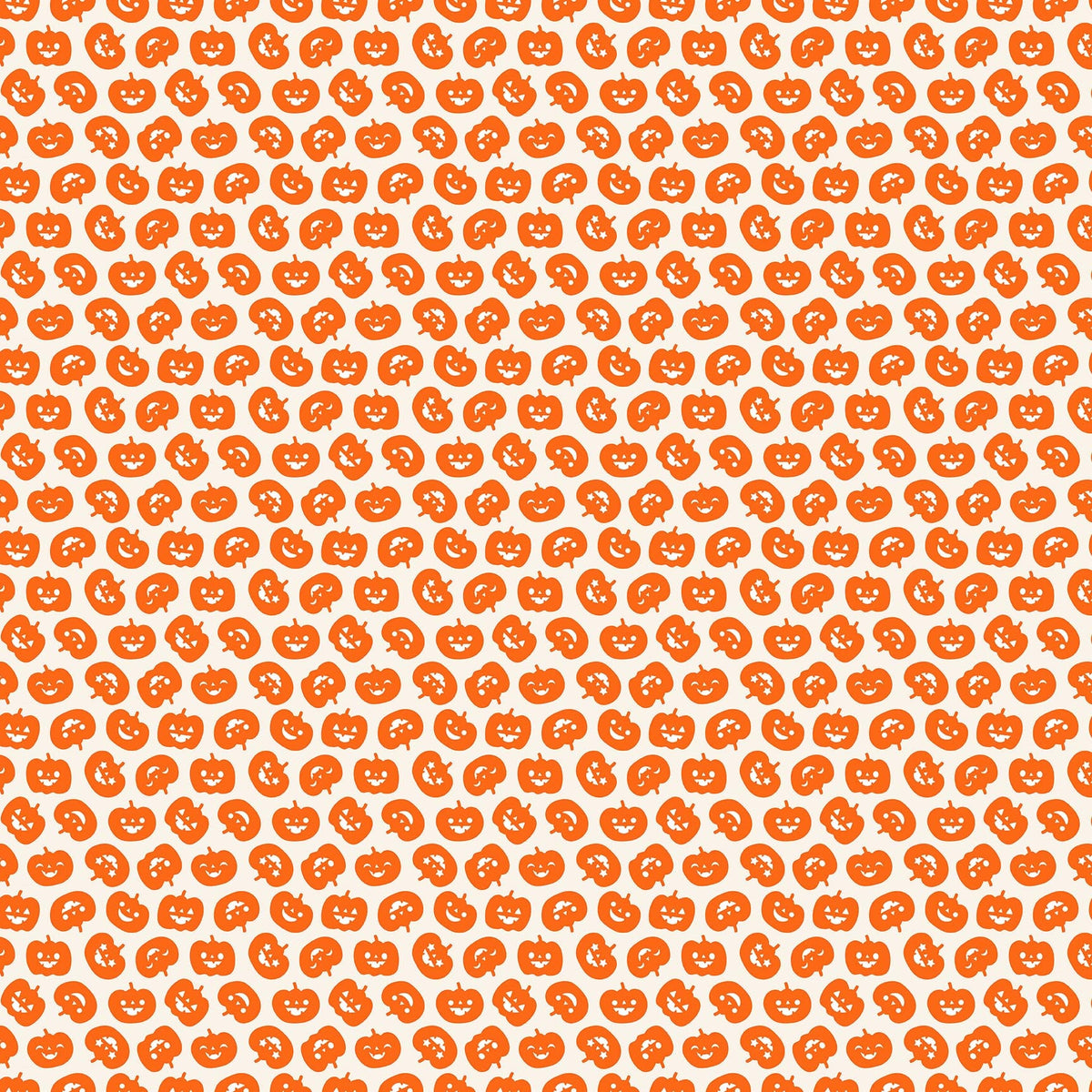 Carmon's Quilt Shop orange pumpkin print cotton fabric for Halloween quilting and seasonal sewing projects