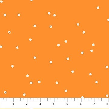Carmon's Quilt Shop FIGO Fabrics Sweet Treat orange quilting cotton with small white star print