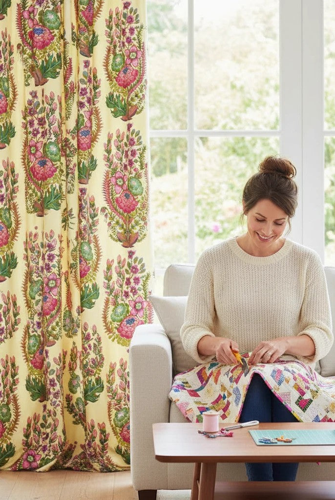 Carmon's Quilt Shop Outstretched Cream Backing 108" 100% Cotton floral fabric by Anna Maria Horner-Parry.