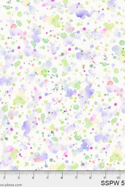Carmon's Quilt Shop 108 inch wide cotton backing fabric featuring a colorful watercolor paint splatter pattern