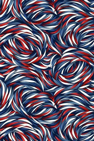 Carmon's Quilt Shop patriotic swirl 108 inch wide back cotton quilting fabric in red, white, and blue Tempest print.