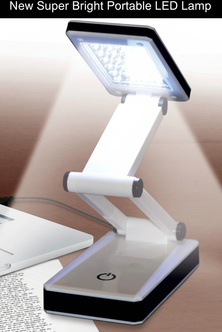 Carmon's Quilt Shop Frank A. Edmunds portable white and black LED lamp with adjustable brightness for crafting