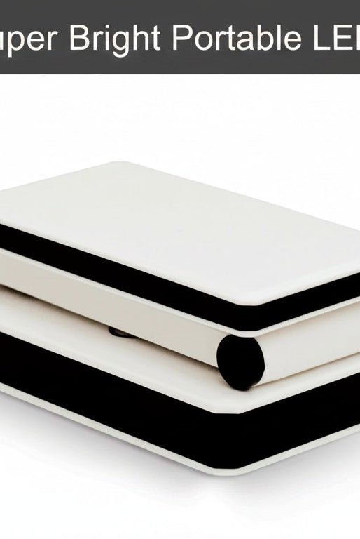 Carmon's Quilt Shop Frank A. Edmunds white and black portable LED lamp folded for compact storage