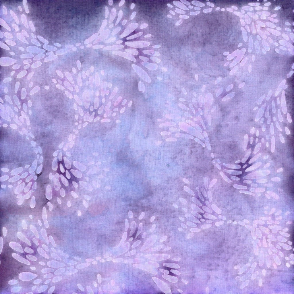 Carmon's Quilt Shop purple and light purple batik cotton fabric with a delicate floral-inspired pattern