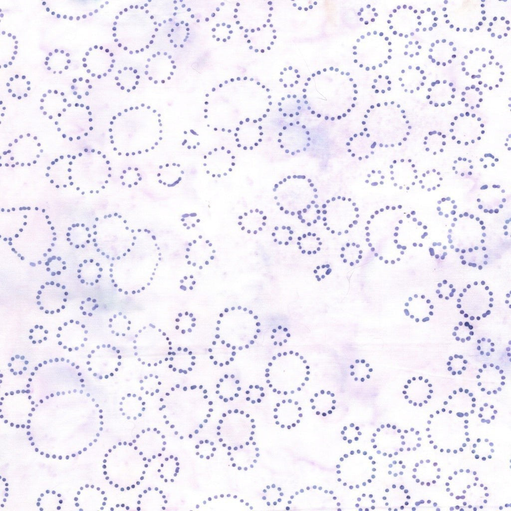 Carmon's Quilt Shop Island Batik Vintner's Treasure purple and white fabric with a circular bubble pattern