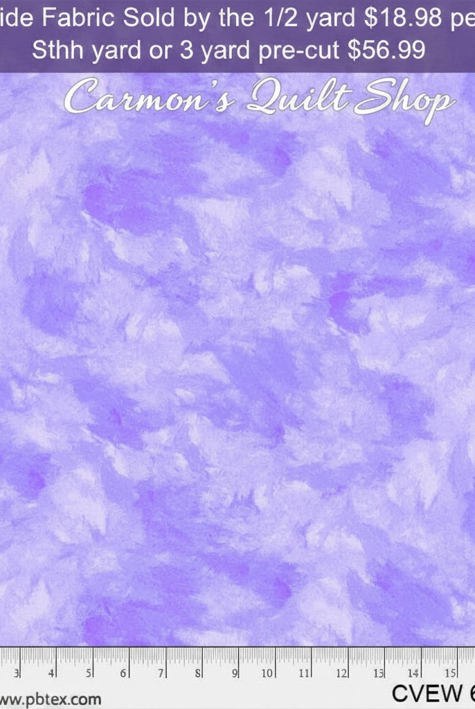 Carmon's Quilt Shop purple crushed velvet texture 108 inch wide cotton quilting fabric for quilt backing