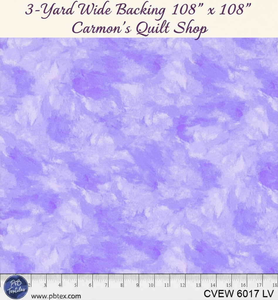 Carmon's Quilt Shop purple crushed velvet texture 108 inch wide cotton backing fabric for quilting