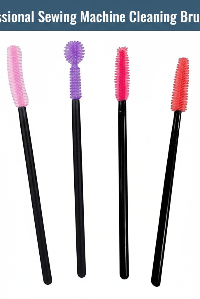 Carmon's Quilt Shop professional sewing machine cleaning brush set with four colorful silicone lint removal tools