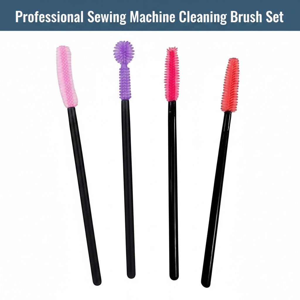 Carmon's Quilt Shop professional sewing machine cleaning brush set with four colorful silicone lint removal tools