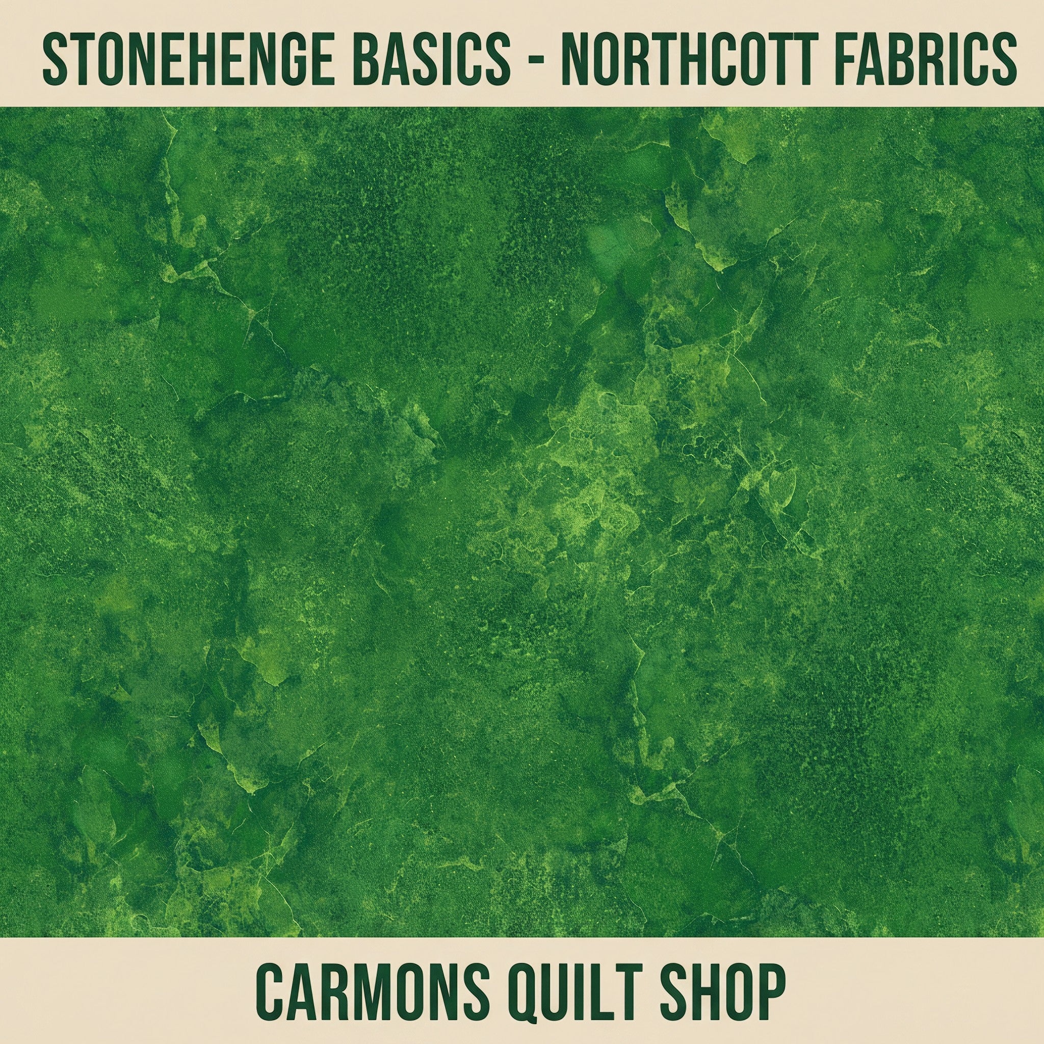 Carmon's Quilt Shop Stonehenge Basics green textured cotton fabric by Northcott Fabrics for quilting projects