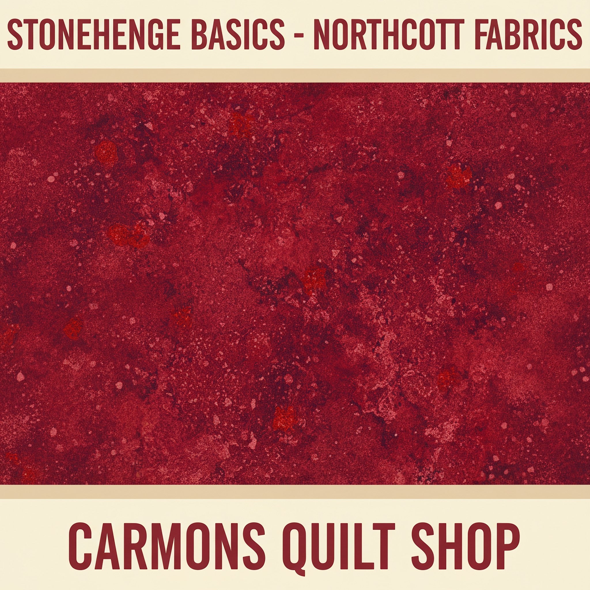 Carmon's Quilt Shop Stonehenge Basics red textured quilting cotton fabric by Linda Ludovico for Northcott Fabrics