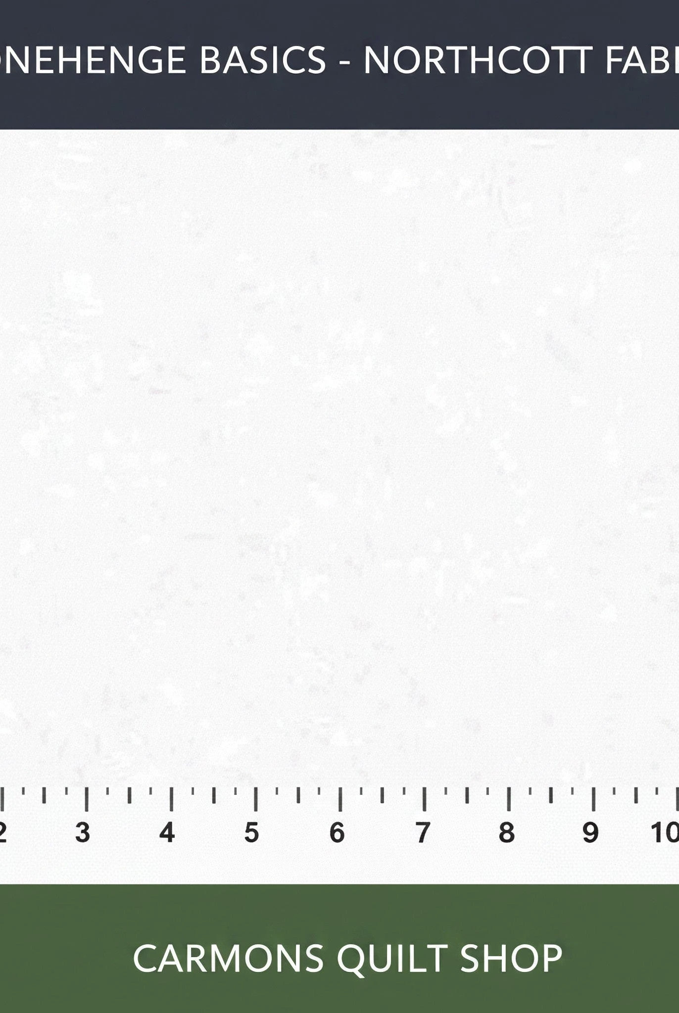Carmon's Quilt Shop Stonehenge Basics white textured cotton fabric by Northcott with a ruler for scale