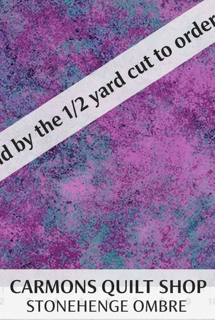 Carmon's Quilt Shop Stonehenge Gradations Ombre Night Shade 108 inch wide quilt backing fabric in purple and teal