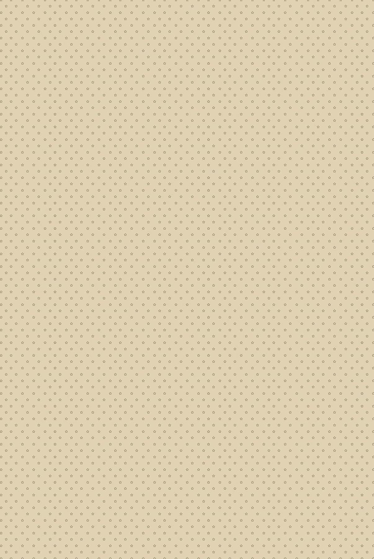 Carmon's Quilt Shop Sweet Dreams Baby Quilt Kit fabric with small beige stars on a tan background. 100% cotton.