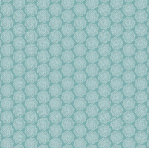 Carmon's Quilt Shop teal fabric with a repeating white floral dot pattern from the Sisterhood Floral Quilt Kit
