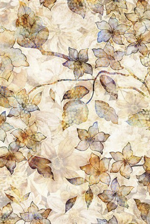 Carmon's Quilt Shop QT Fabrics Panorama tonal floral 100% cotton wide backing fabric in warm earth tones
