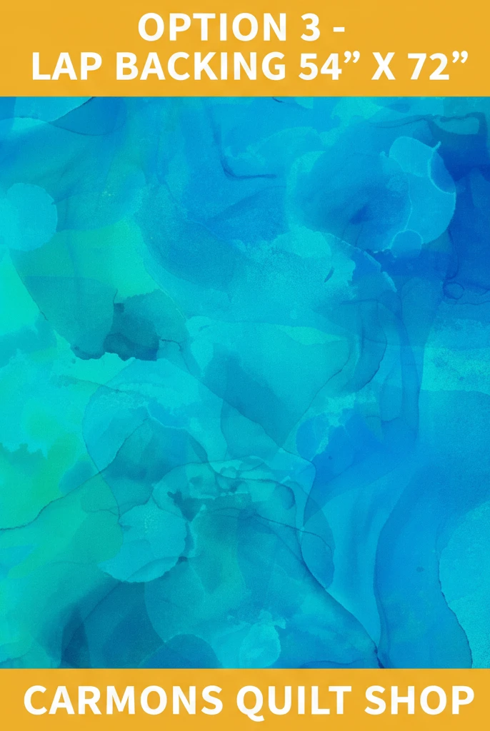 Carmon's Quilt Shop Aura Watercolor turquoise 108 inch wide cotton quilting fabric with artistic abstract design