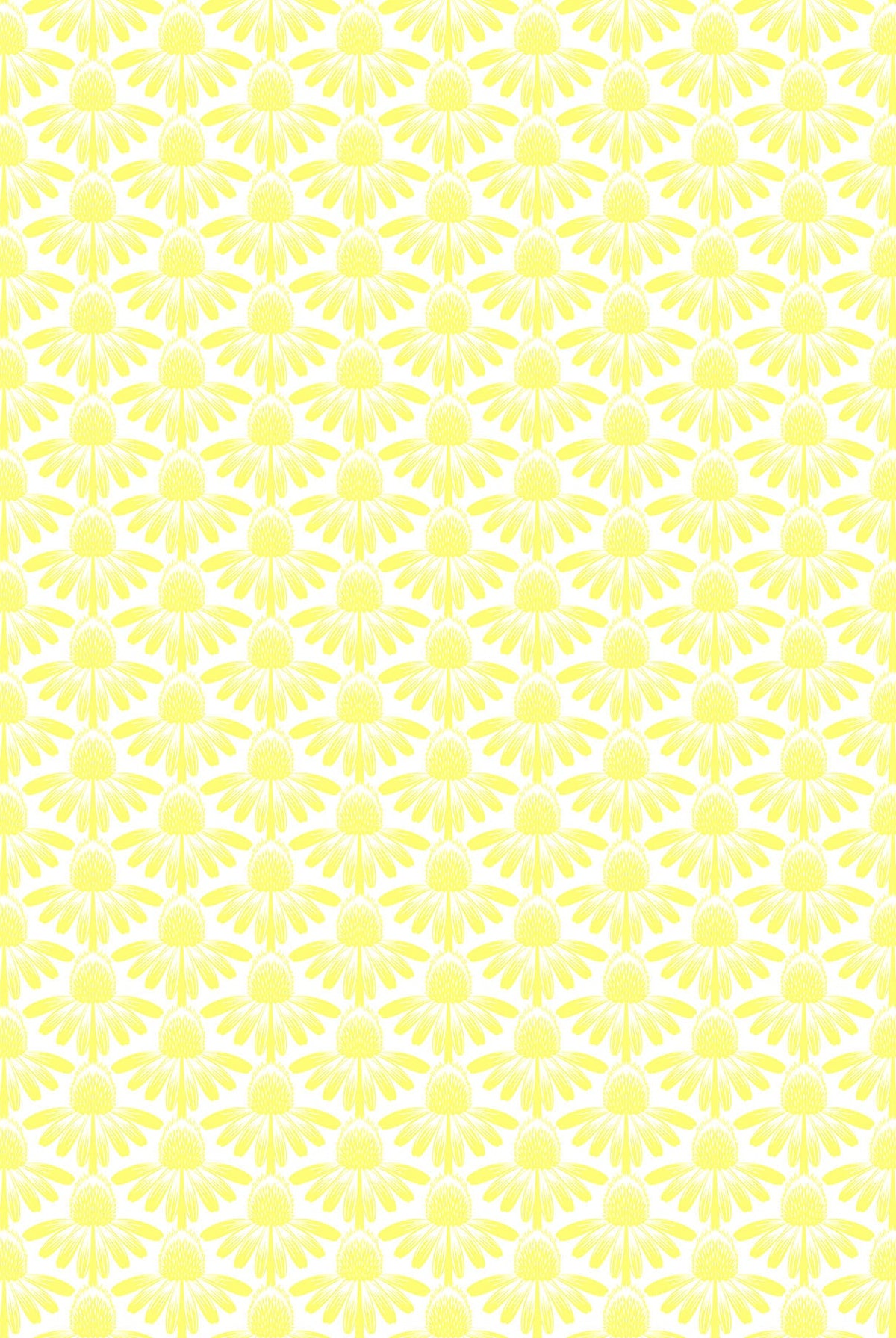 Carmon's Quilt Shop Main Street quilt kit fabric featuring a repeating yellow and white floral pattern