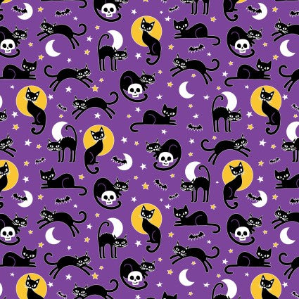 Glow-O-Ween Spooky cats Purple