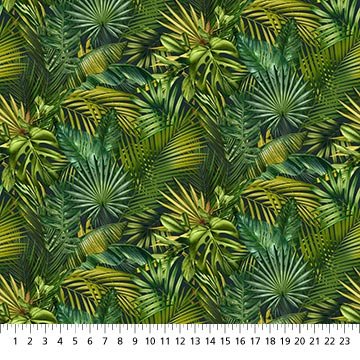 Jungle Queen Tropical Leaves Green 