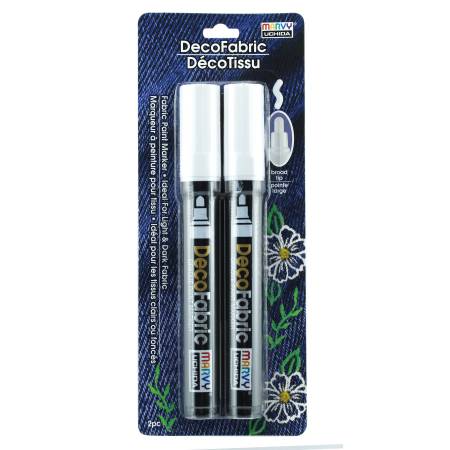 Deco Fabric Marker White Two Pack
