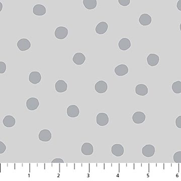Gray polka dots on a light gray background with a ruler at the bottom.