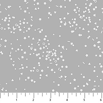 Gray fabric with white star and triangle pattern