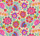 Colorful floral pattern on a beige background