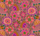 Colorful floral pattern on a pink background