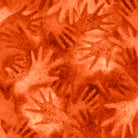 Close-up of a textured surface with a reddish-brown color Believe Hand Silhouette Fabric #30500-T -QT Fabrics - Carmon's Quilt Shop