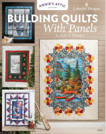 Book cover of 'Building Quilts with Panels' by Annie's Attic featuring quilt designs.