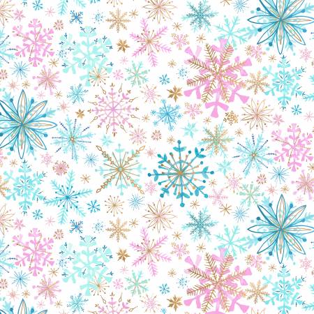 White Large Snowflakes Lap Back # CDX2836-WHITE