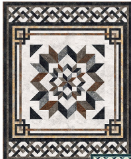 Decorative tile with geometric pattern on a black background