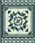 Decorative tile with a geometric pattern on a green background