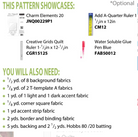 Textual list of quilt-making materials and tools on a white background Clockworx cut Loose Quilt Pattern - By Judy Niemeyer - Carmon's Quilt Shop