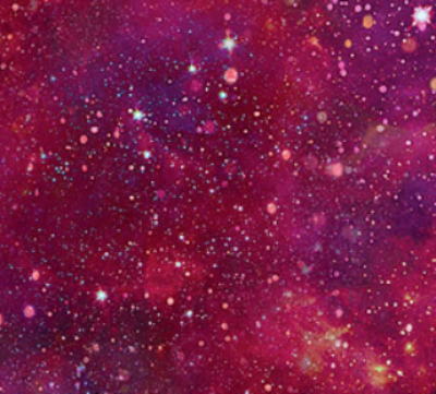 Cosmic background with stars and nebulae in shades of purple and pink fabric 44" Carmon's Quilt Shop