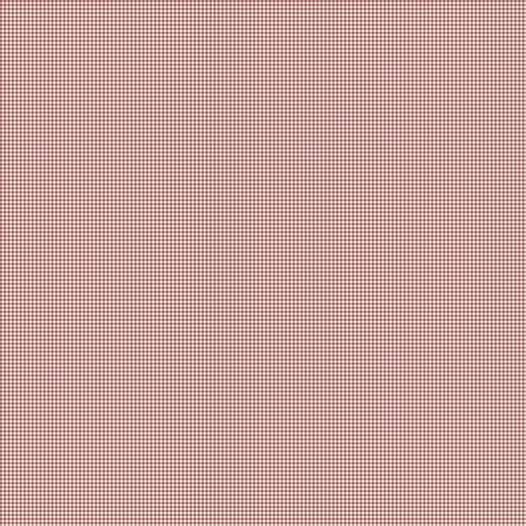 Small checkered pattern with red and white squares on a pink background Figo Nest Paprika Checks Fabric #92101-26 Carmon's Quilt Shop 