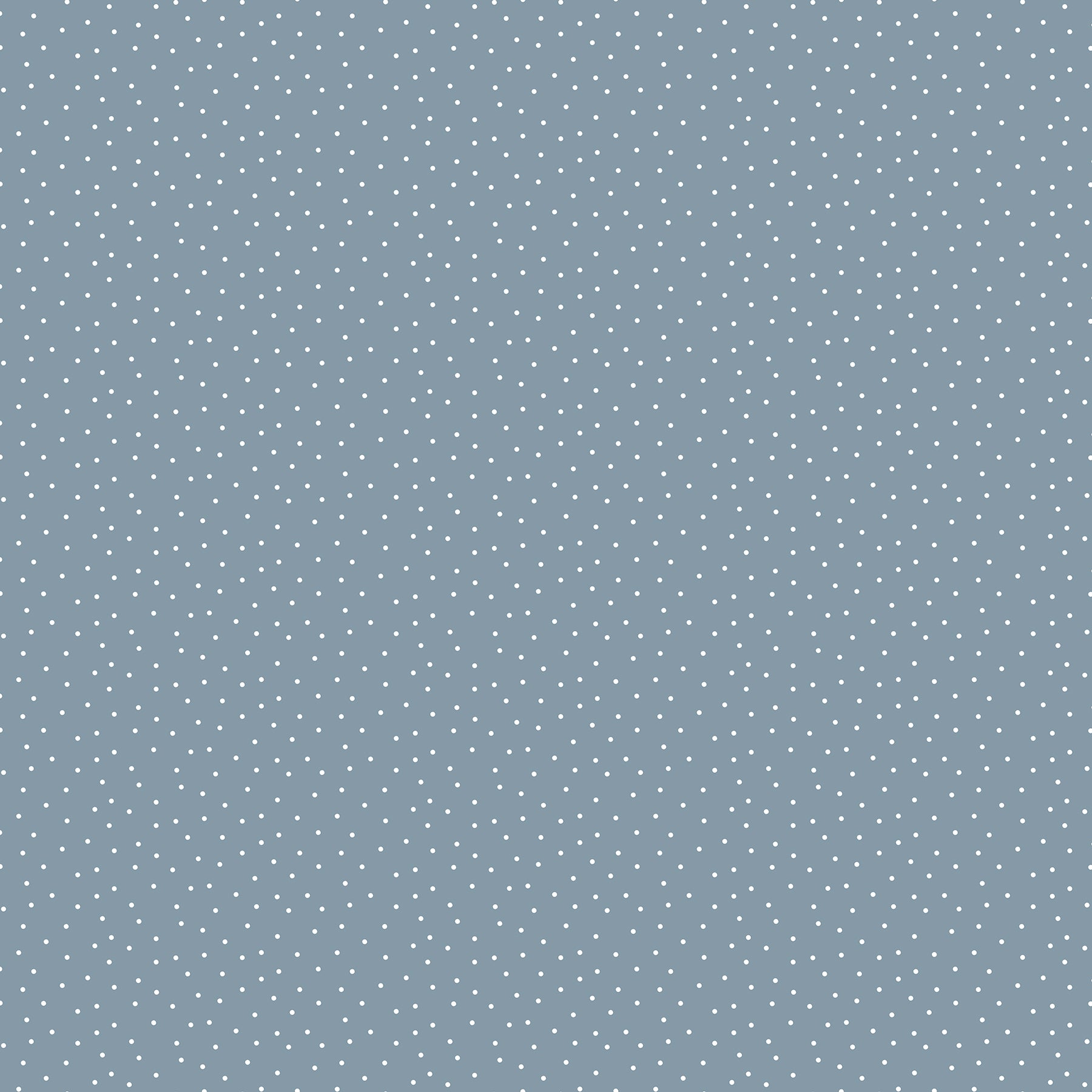 Pattern of small white dots on a blue background Figo Nest Pea Flower Dots Fabric #92100-42 Carmon's Quilt Shop 