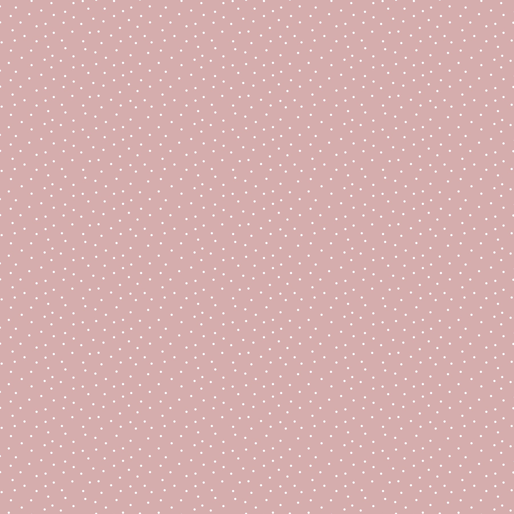 Pattern of small white polka dots on a pink background Figo Nest Rose Dots Fabric #92100-22 Carmon's Quilt Shop 