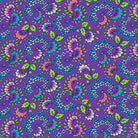 Colorful floral pattern on a purple background Floral Flirtation Floral Flare Purple  - 31051-V  - QT Fabrics - Carmon's Quilt Shop 