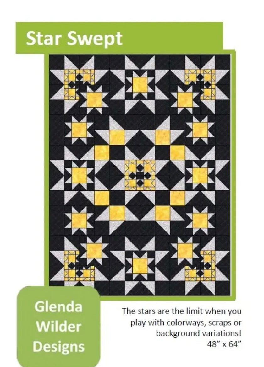 Star Swept Modern Quilt Pattern - Finished Size 48”-64” - Designed By ...