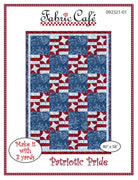 Quilt pattern for 'Patriotic Pride' by Fabric Cafe with red, white, and blue design. Patriotic Pride Individual Quilt  Pattern # FC092321-01 - Fabric Cafe' 3 Yard Quilt Pattern Carmon's Quilt Shop