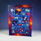 Quilt with space-themed design featuring astronauts and celestial elements on a dark blue background. Space Odyssey Hopscotch Nasa Quilt Kit -Size 67" x 87" - Northcott  -Carmon's Quilt Shop