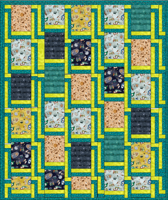 Spellbound Confetti-Lime Spellbound Quilt Kit Finished Size 45" x 69"  Benartex - Carmon's Quilt Shop