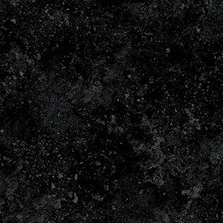 Black textured fabric with a ruler at the bottom for scale Stonehenge Basics Black 3954-96 Northcott Carmon's Quilt Shop