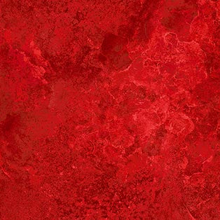 Red textured fabric with a white ruler at the bottom Stonehenge fabric